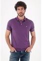 Tennis Polo Slim Fit Con Logo Bordado En Morado Para Hombre de Tennis