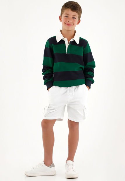 Buzo Azul Tipo Polo Para Niño