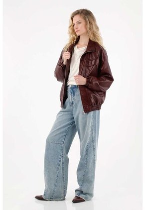 Tennis Chaqueta Con Cierre Vinotinto Para Mujer