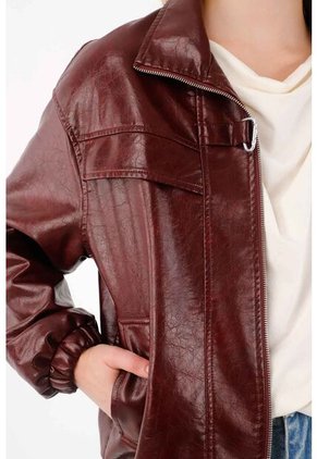 Tennis Chaqueta Con Cierre Vinotinto Para Mujer