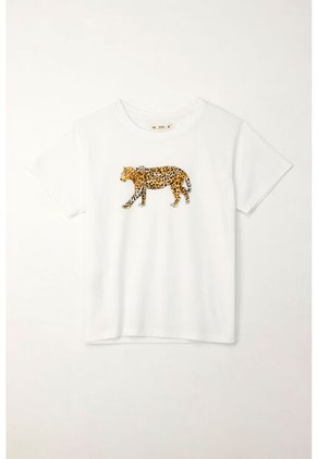 Tennis Camiseta Estampada Cuello Redondo Blanca Para Mujer