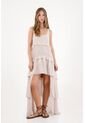 Tennis Vestido Asimétrico Con Boleros Crudo Para Mujer de Tennis