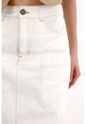 Tennis Falda Larga En Bull Denim Crudo Para Mujer