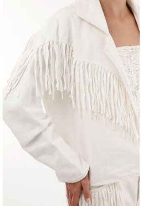 Tennis Chaqueta Tipo Blazer Con Flecos Para Mujer