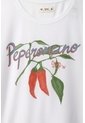 Tennis Camiseta Básica Estampada Blanca Con Acabado Liso Para Mujer de Tennis