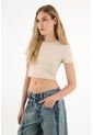 Tennis Camiseta Ajustada Tipo Crop Crudo Para Mujer de Tennis