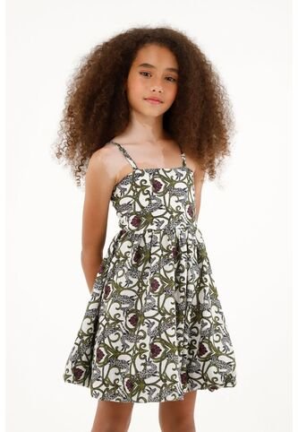 Vestido Corto Estampado Para Niña Tennis