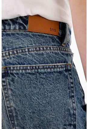 Tennis Jean Recto De Tiro Alto Azul Para Mujer