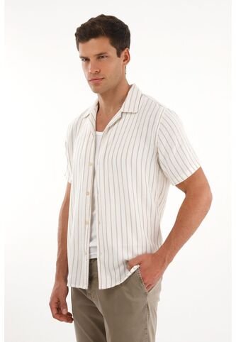 Camisa Tipo Bowling Con Diseño A Rayas Para Hombre Tennis