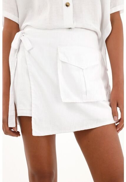 Tennis Falda Short Blanca De Apariencia Lino Para Mujer
