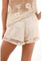 Bermuda Con Diseño Flores En Tela Tejida Para Mujer de Tennis