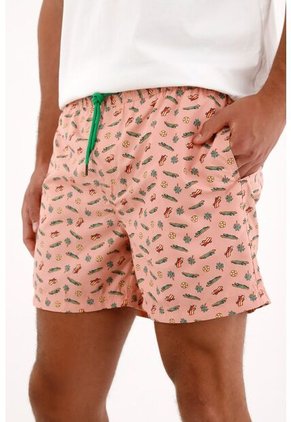 Pantaloneta De Baño Con Estampado Playero Para Hombre