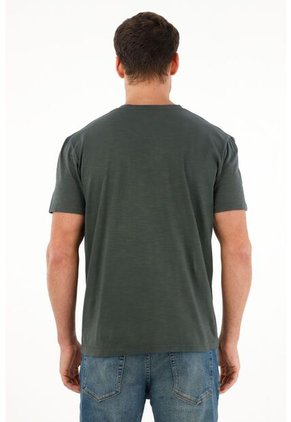 Tennis Camiseta Azul Con Bordado Decorativo Para Hombre