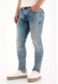 Tennis Jean Skinny Con Rotos Y Desgastes Azul Claro Para Hombre de Tennis