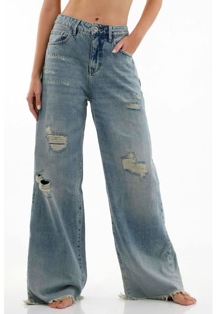 Jean Moda Azul Cinco Bolsillos Para Mujer