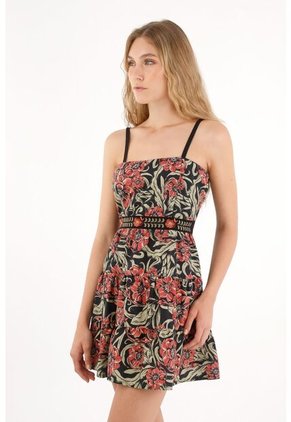 Tennis Vestido Corto Estampado De Flores Multicolor Para Mujer