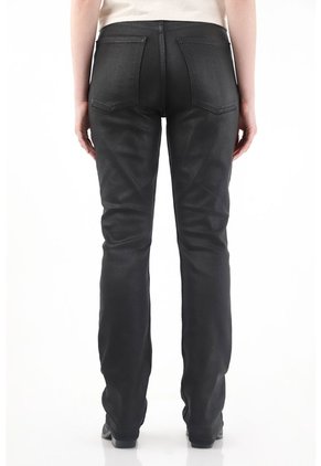 Tennis Jean Recto Tiro Alto Negro Para Mujer