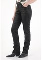 Tennis Jean Recto Tiro Alto Negro Para Mujer de Tennis