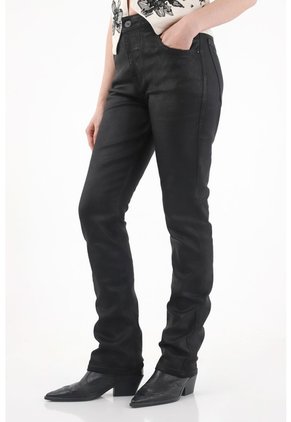 Tennis Jean Recto Tiro Alto Negro Para Mujer