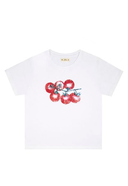 Camiseta Blanca Cuello Redondo Para Mujer
