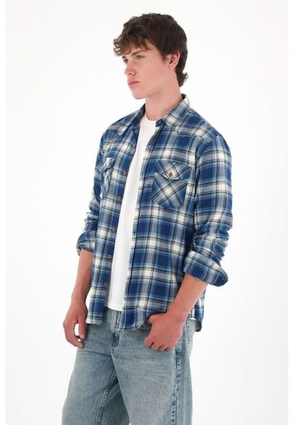 Tennis Camisa Manga Larga Con Diseño A Cuadros Para Hombre