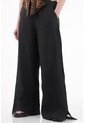 Tennis Pantalón Wide Leg En 100% Lino Negro Para Mujer de Tennis