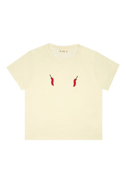Camiseta Crudo Con Estampado Para Mujer