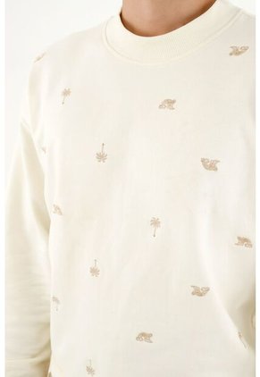 Buzo Unisex Crudo Con Mini Bordador Allover