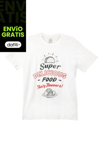 Tennis Camiseta Cuello Redondo Blanca Para Hombre Tennis