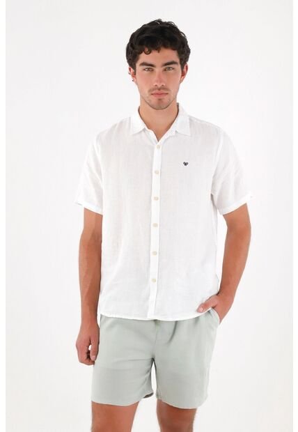 Tennis Bermuda En Lino Ajustable Con Cordón Verde Para Hombre