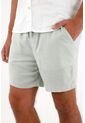 Tennis Bermuda En Lino Ajustable Con Cordón Verde Para Hombre de Tennis
