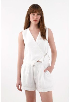 Tennis Chaleco Cruzado Crudo Para Mujer