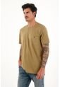Tennis Camiseta Café En 100% Algodón Con Bolsillo Para Hombre de Tennis