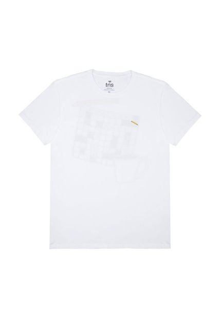 Camiseta Con Estampado En Frente Y Espalda Blanca Para Hombre
