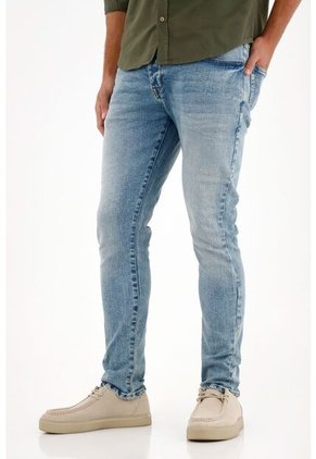Tennis Jean Skinny Tiro Medio Azul Para Hombre