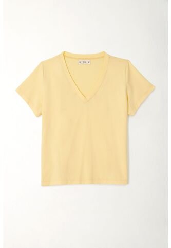 Tennis Camiseta Básica Cuello En V Amarilla Para Mujer Tennis