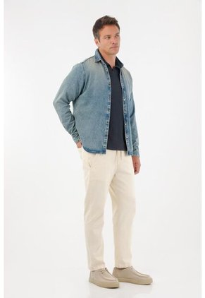 Tennis Pantalón Recto En Corduroy Crudo Para Hombre