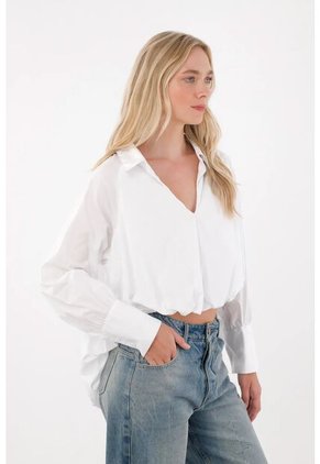 Tennis Camisa De Silueta Tipo Globo Blanca Para Mujer