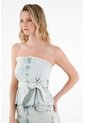 Tennis Camisa Strapless En Demin Azul Para Mujer de Tennis