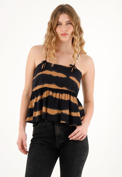 Camisa De Tiras Con Estampado Tie Dye Para Mujer