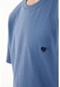 Camiseta Azul Cuello Redondo Para Niño de Tennis