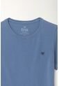 Camiseta Azul Cuello Redondo Para Niño de Tennis