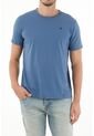 Tennis Camiseta Azul Con Mini Raqueta Bordada Para Hombre de Tennis