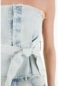 Tennis Camisa Strapless En Demin Azul Para Mujer de Tennis