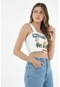 Camisa De Mujer, Silueta Crop De Tiras, Con Motivos Bordados Y Estampados de Tennis