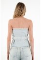 Tennis Camisa Strapless En Demin Azul Para Mujer de Tennis