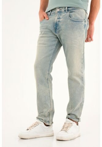 Tennis Jean Recto Tono Azul Claro Para Hombre Tennis