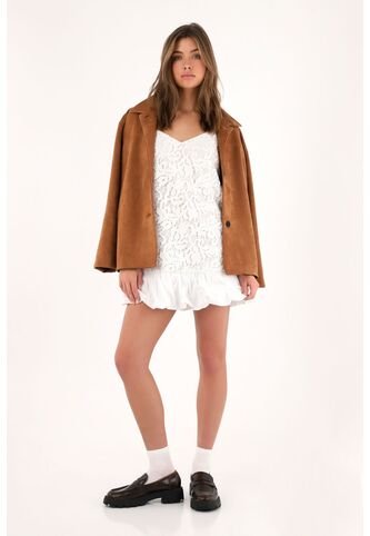 Tennis Vestido Corto Con Ruedo Englobado Crudo Para Mujer Tennis