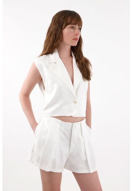 Tennis Chaleco Con Solapa Crudo Para Mujer