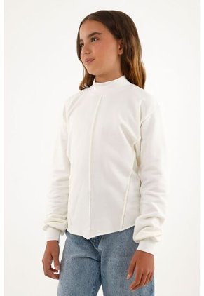 Buzo Crudo Cuello Alto Para Niña